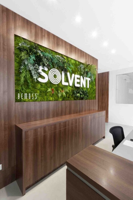 Moss and plant wall + SOLVENT logo